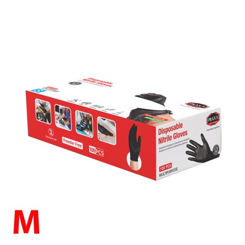 Нитрилни ракавици А класа, M, црни  1/100 13040 - слика 1