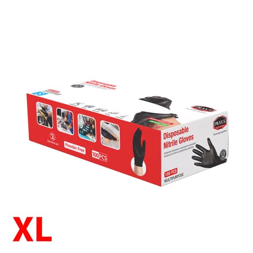 Нитрилни ракавици А класа ХЛ , црни  1/100 13042 - слика 1