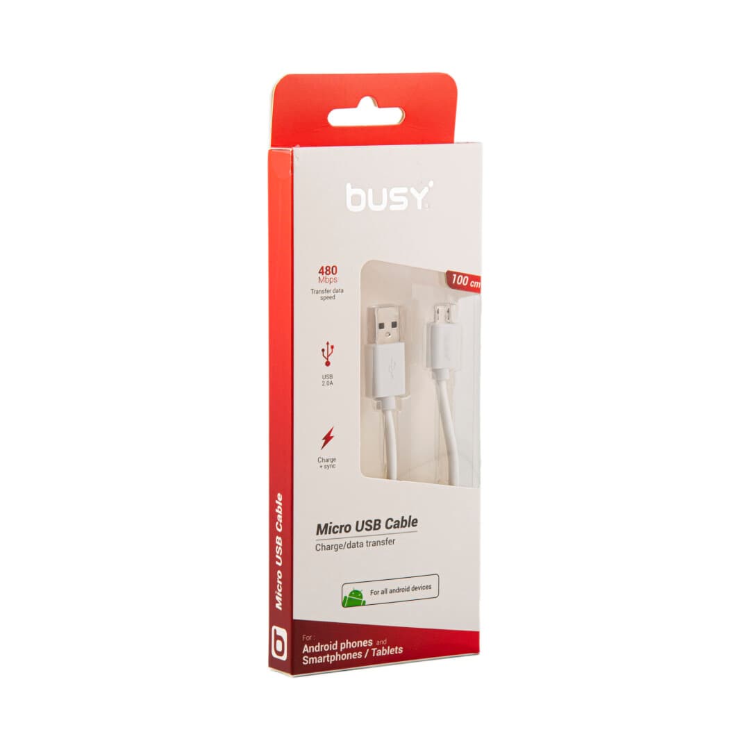 Микро УСБ Кабел 1м ПВЦ БИЗИ 50694 - слика 1