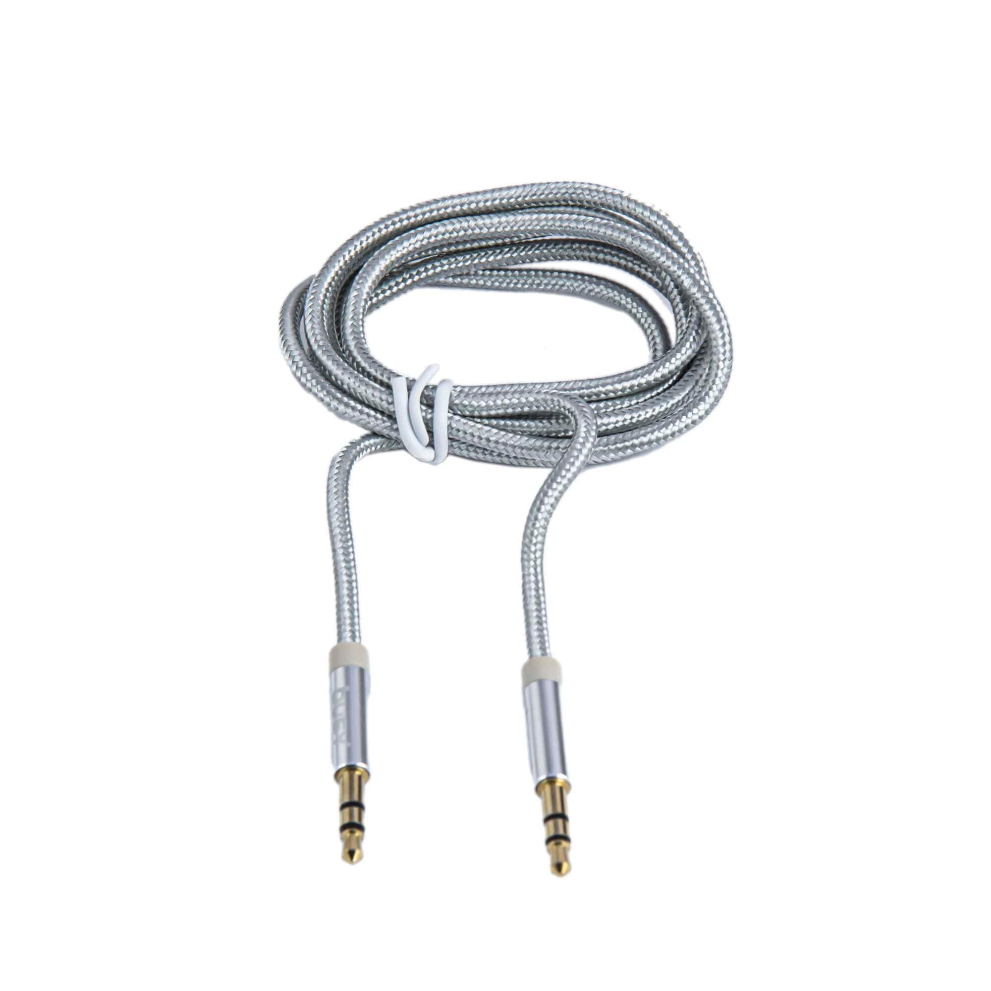 Аудио кабел 1м 3,5 метален сребрена боја БИЗИ 50709 - слика 3