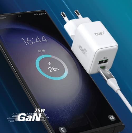 Двоен УСБ ѕиден полнач 25W GAN - слика 2