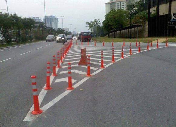 Пластичен предупредувачки столб 75cm 52320 - слика 5