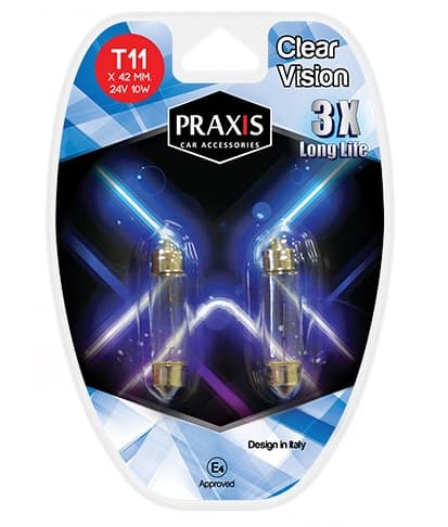 Камионска сулфатна сијалица Praxis - Т11x42 мм. 24V, 10W 52503 - слика 1