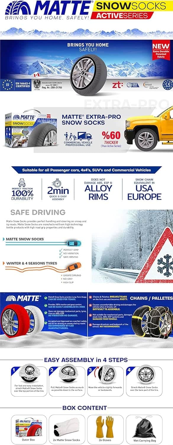 Авто чорапи за снег МАТТE EXTRA PRO- M - слика 6