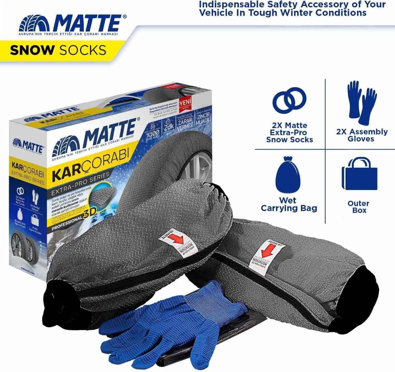 Авто чорапи за снег МАТТE EXTRA PRO- L - слика 2