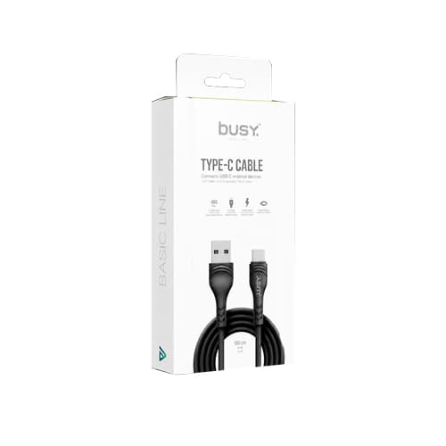 Тип Ц УСБ кабел ПВЦ 1м. црн Basic Line Busy - слика 1