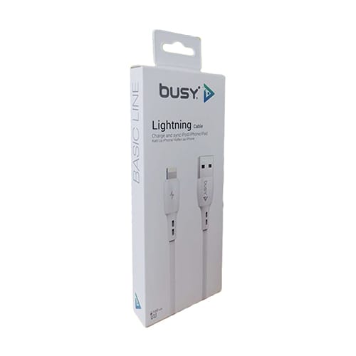Lightning кабел ПВЦ 1м. бел Basic Line Busy