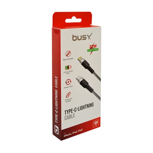 БИЗИ Кабел Тип Ц-Лајт Плет 27Њ (Среб) 1м - 050775