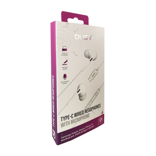 БИЗИ Слушалки Тип Ц (Бели) - 051040