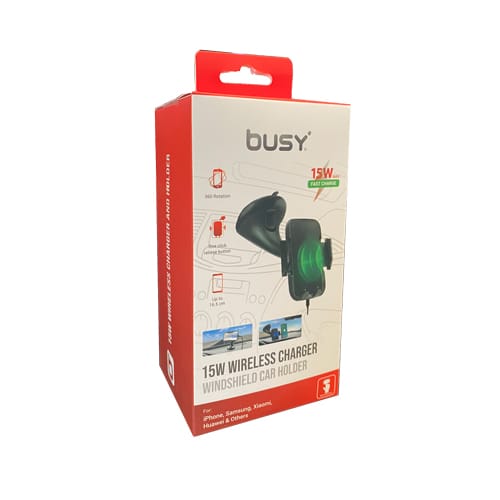 Држач за мобилен и полњач 15W Busy (51047)