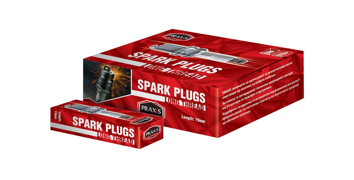 Свеќици Praxis - долг навој 19 мм. 1 ком. 52344