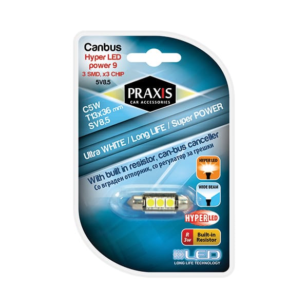 Лед канбус Praxis Т13x36-3SMD/5050 White (54022)