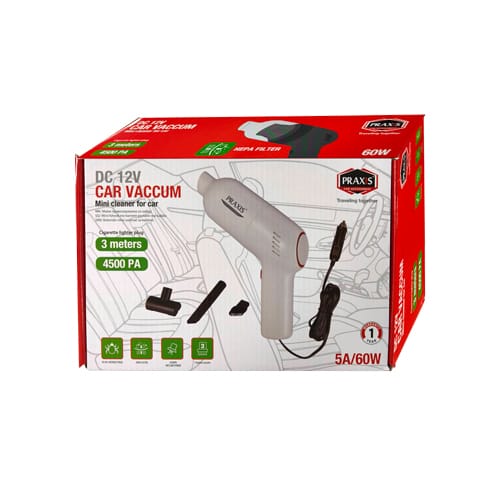 Мини правосмукалка за во автомобил со кабел 12В