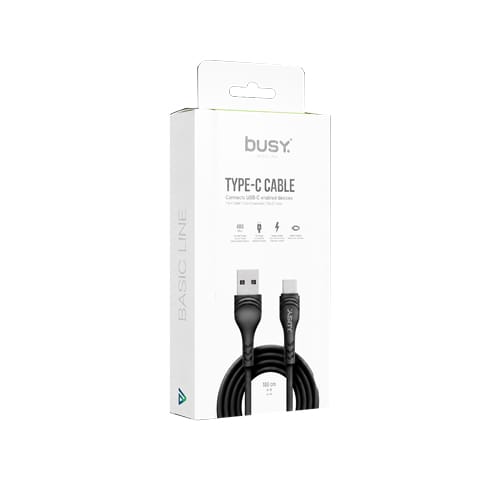 Тип Ц УСБ кабел ПВЦ 1м. црн Basic Line Busy