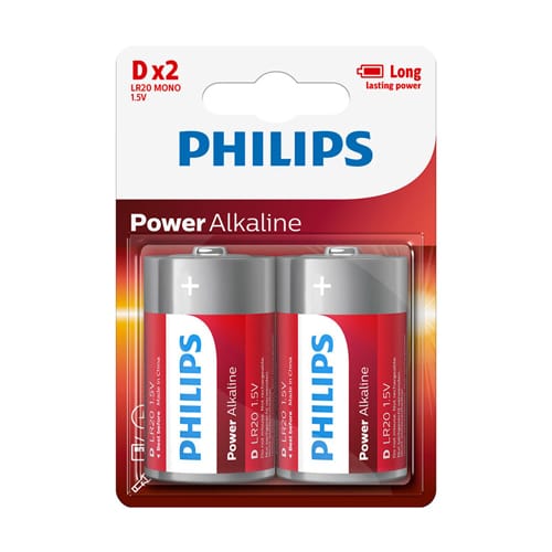 PHILIPS BATERII LR20 POWER ALKALNA 2 550011