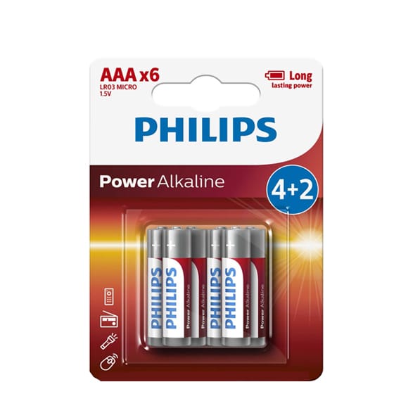 Phillips батерија LR03P6BP алкална ААА