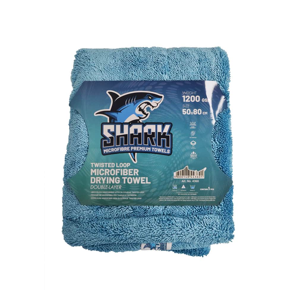 004360 Shark Twisted Loop микрофибер крпа за сушење 50x80 1200 GSM